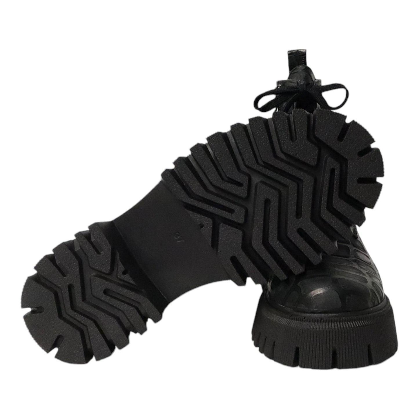 Dames Laarsje Croco Patroon Zwart Leer