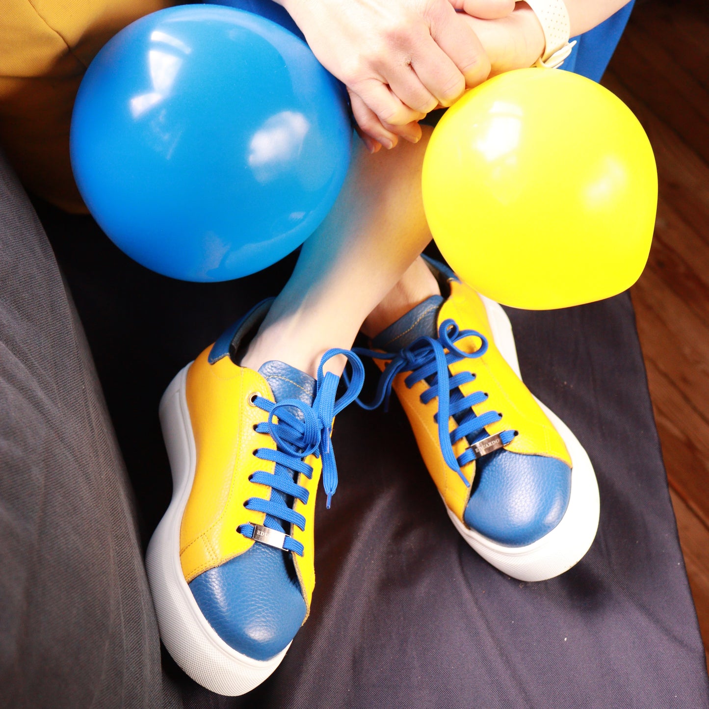 Blauw/Geel Sneaker Heren