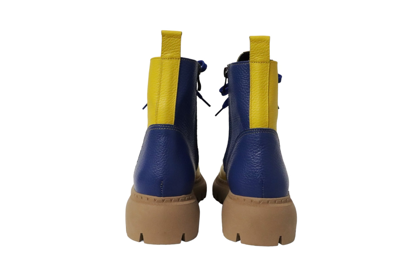 Blauw/Geel Enkellaars dames