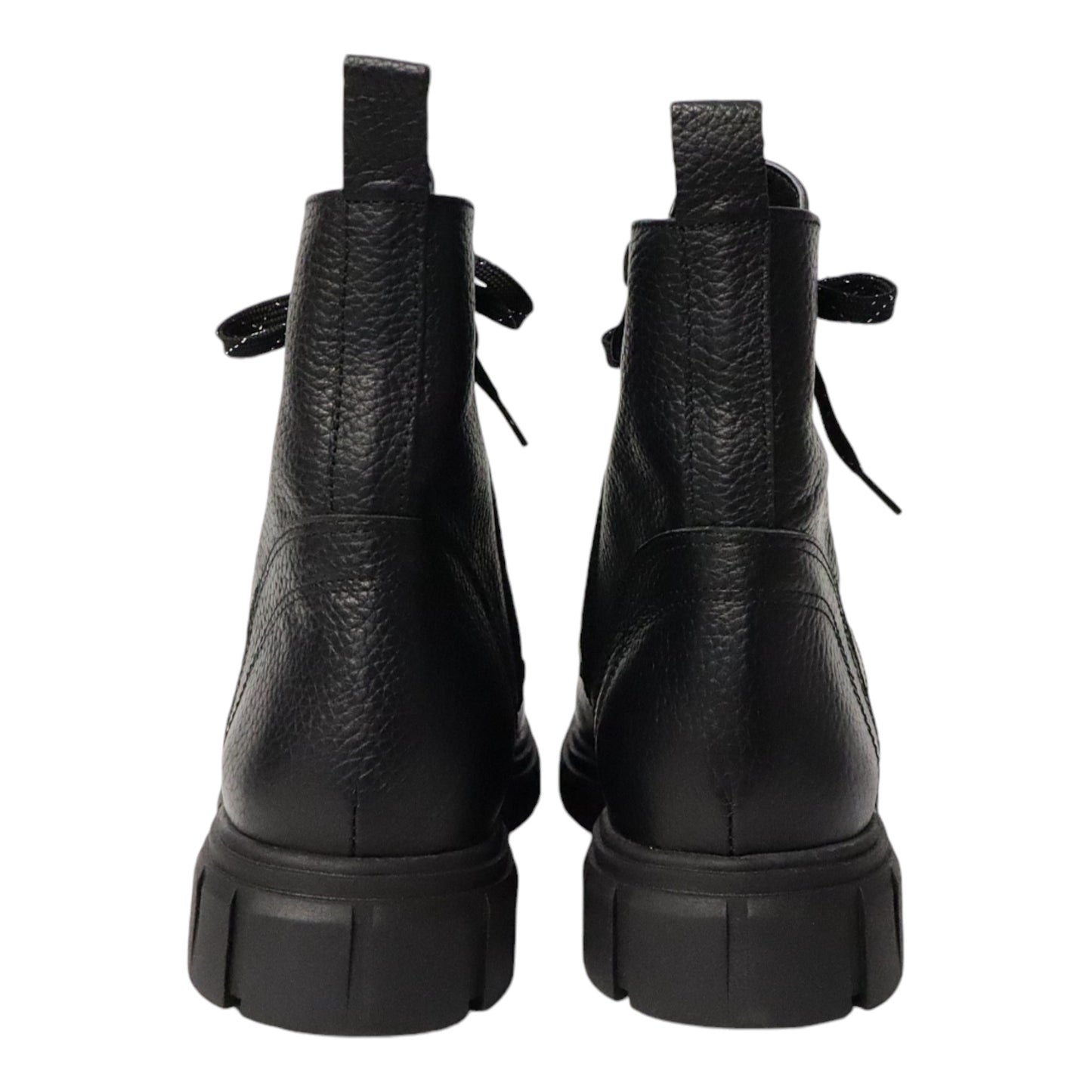 Dames Laarsje Zwart Leer met Fijne Structuur