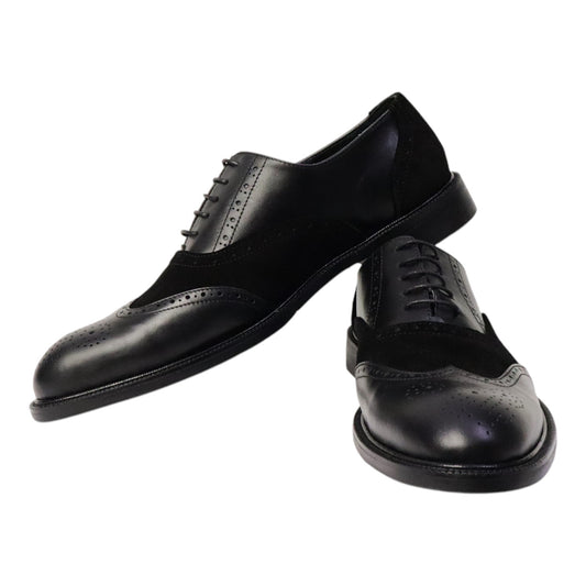 Heren Veterschoen Spectra in Zwart Leer en Suède