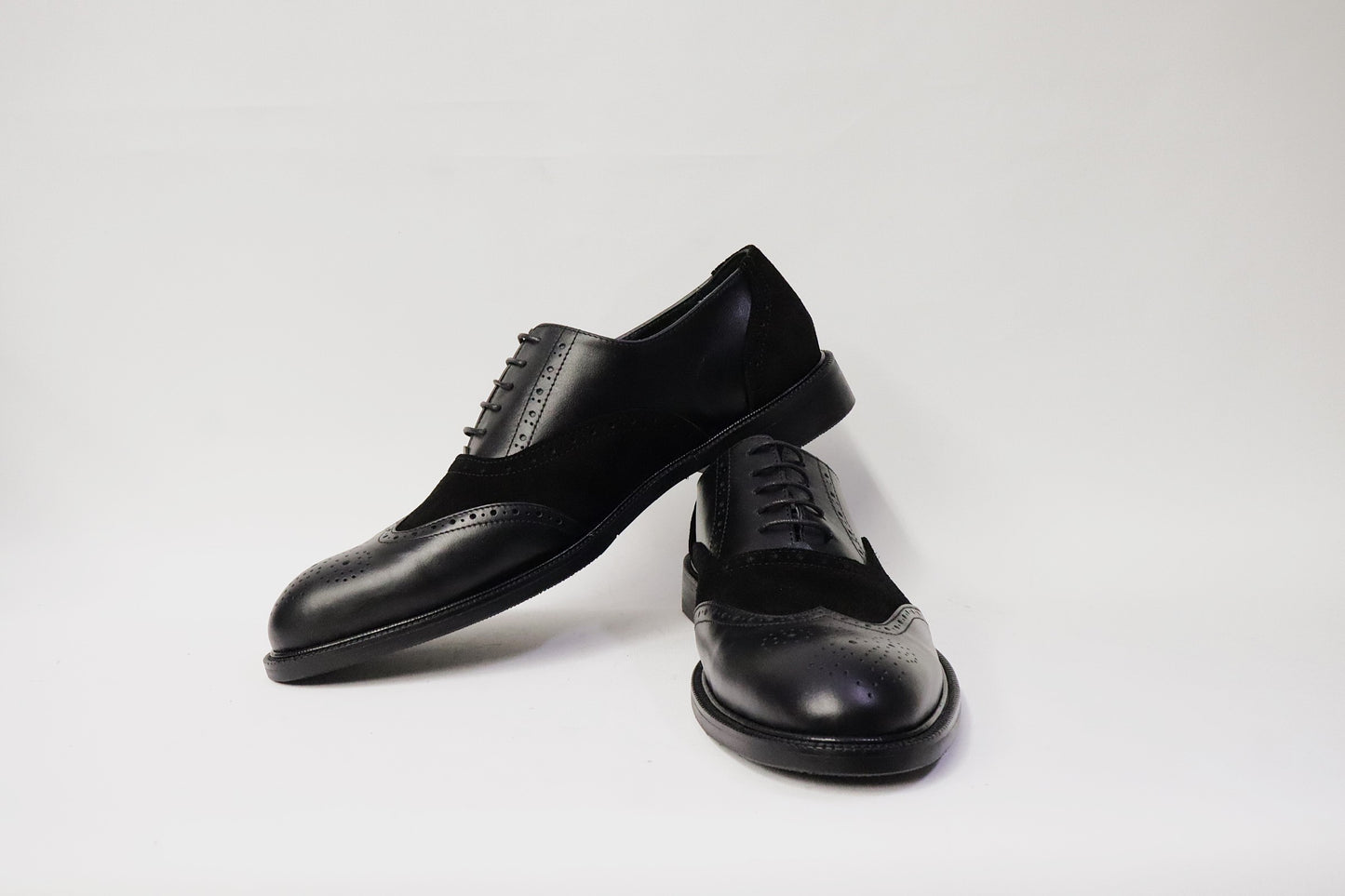 Heren Veterschoen Spectra in Zwart Leer en Suède