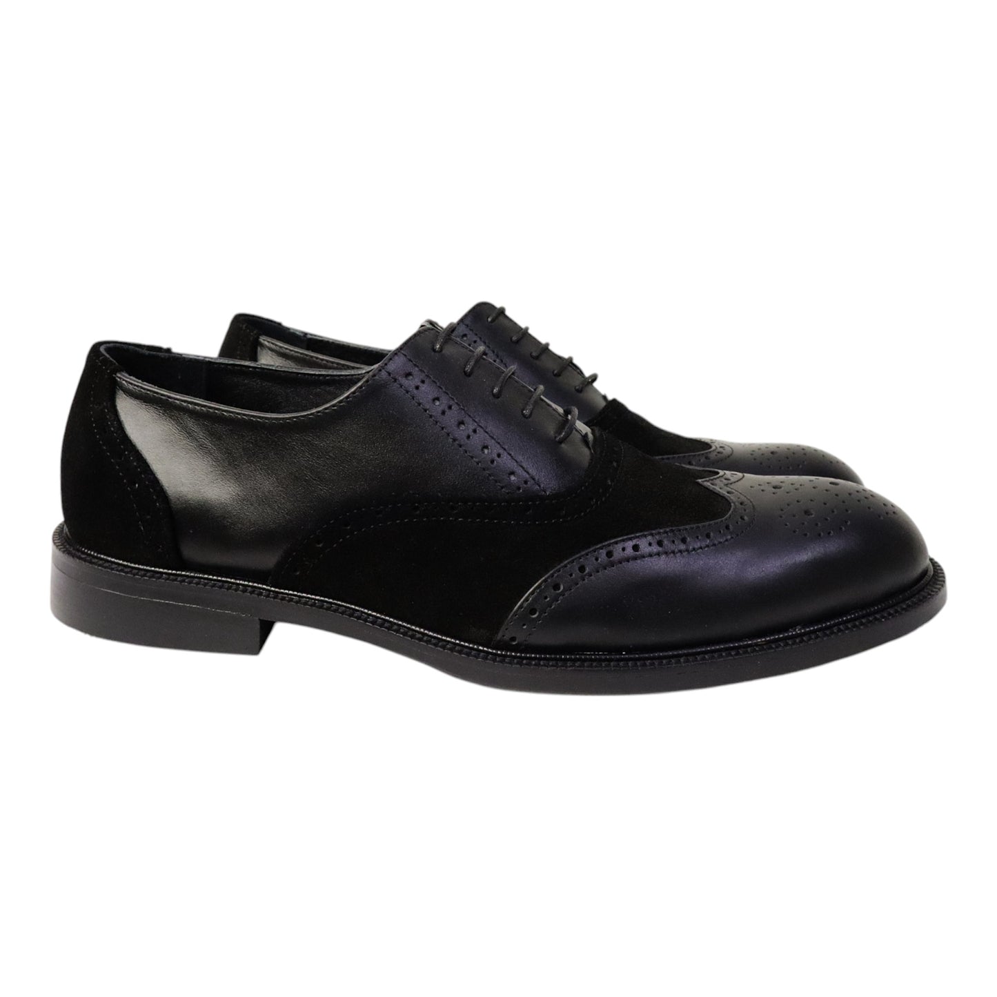 Heren Veterschoen Spectra in Zwart Leer en Suède