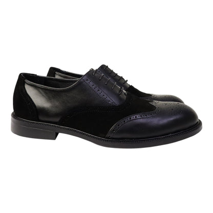 Heren Veterschoen Spectra in Zwart Leer en Suède