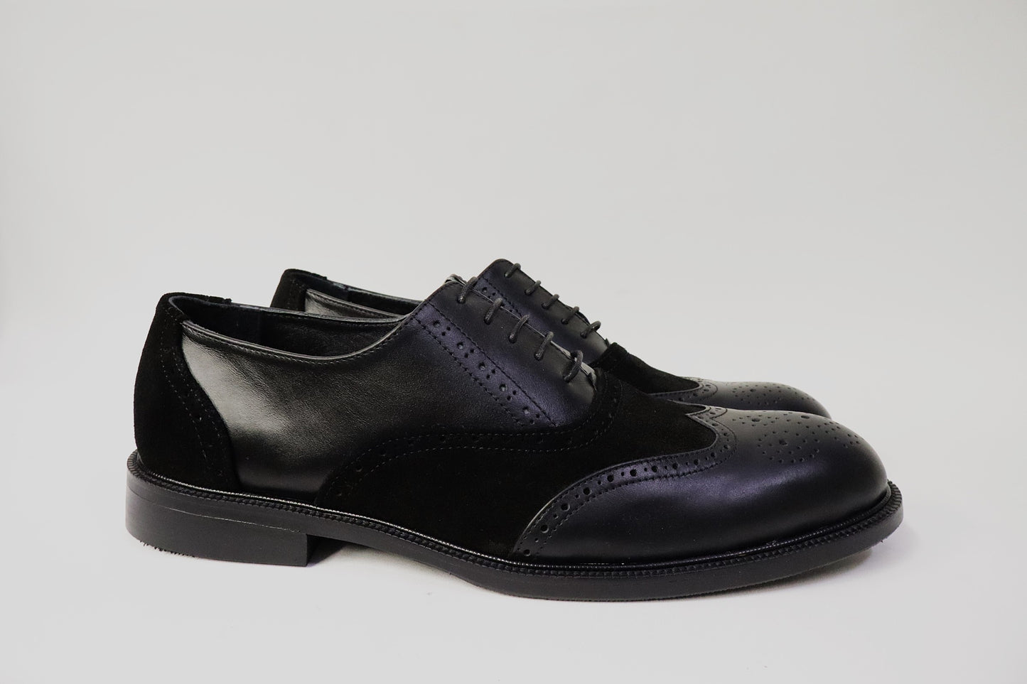 Heren Veterschoen Spectra in Zwart Leer en Suède