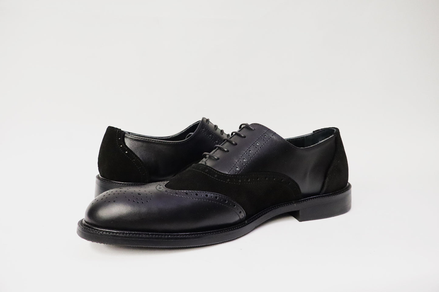 Heren Veterschoen Spectra in Zwart Leer en Suède