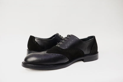 Heren Veterschoen Spectra in Zwart Leer en Suède