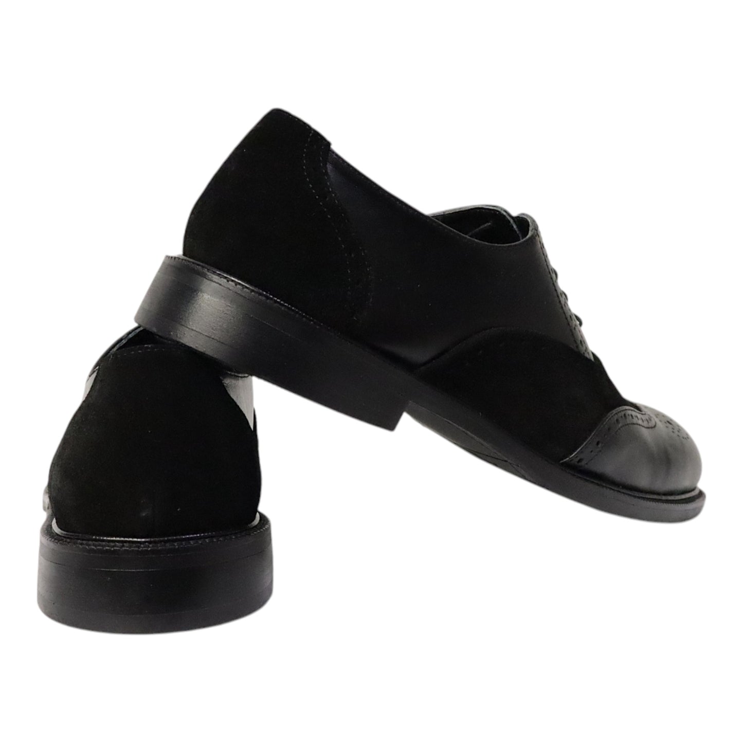 Heren Veterschoen Spectra in Zwart Leer en Suède