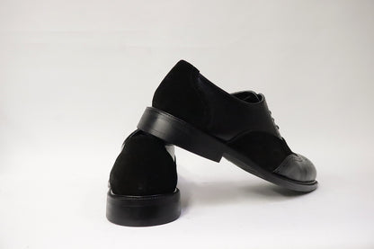 Heren Veterschoen Spectra in Zwart Leer en Suède