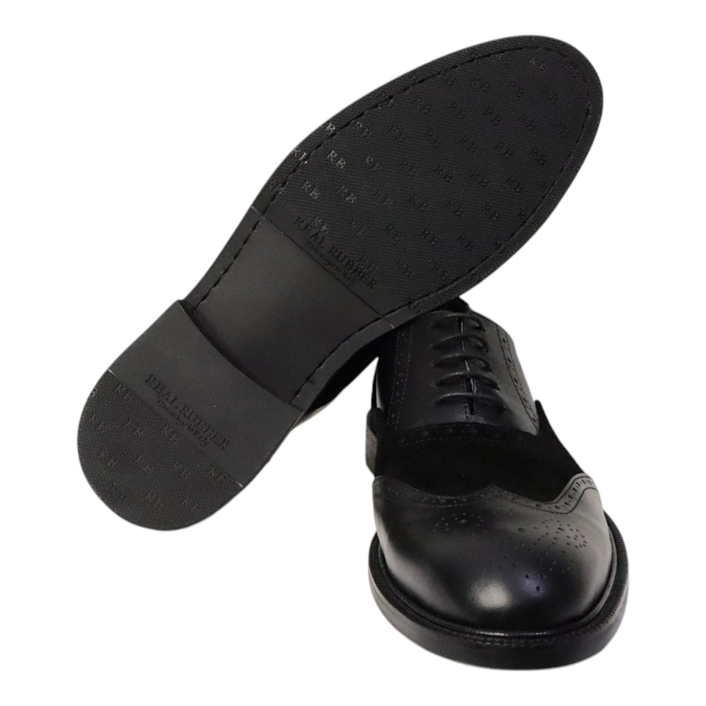 Heren Veterschoen Spectra in Zwart Leer en Suède