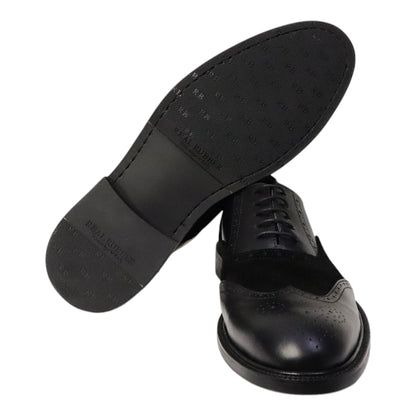 Heren Veterschoen Spectra in Zwart Leer en Suède