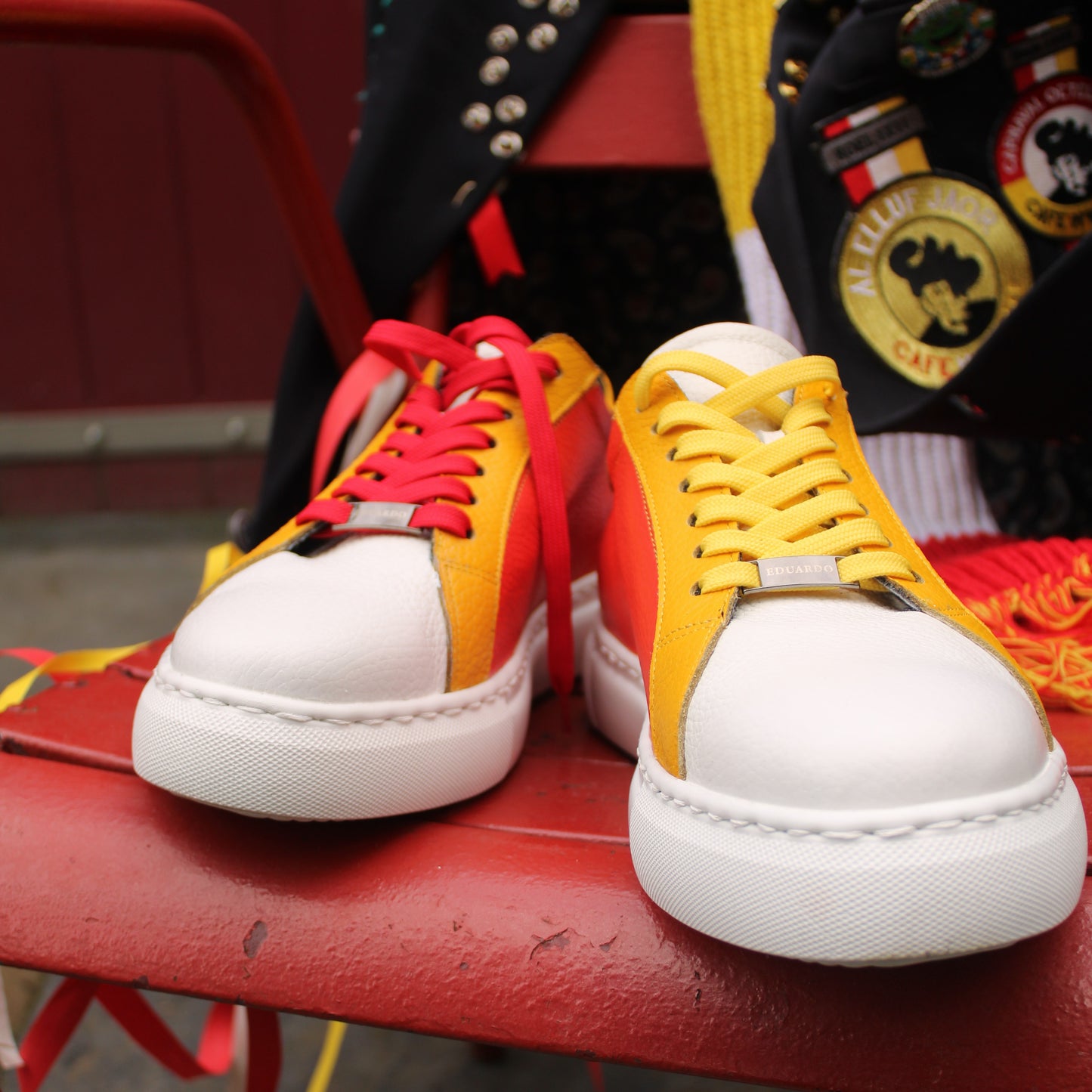 Rood/ Wit/ Geel Sneaker Grote maten Oeteldonk 073 Den Bosch