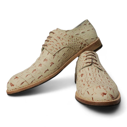 Veterschoen Heren Croco Beige + Gratis Riem