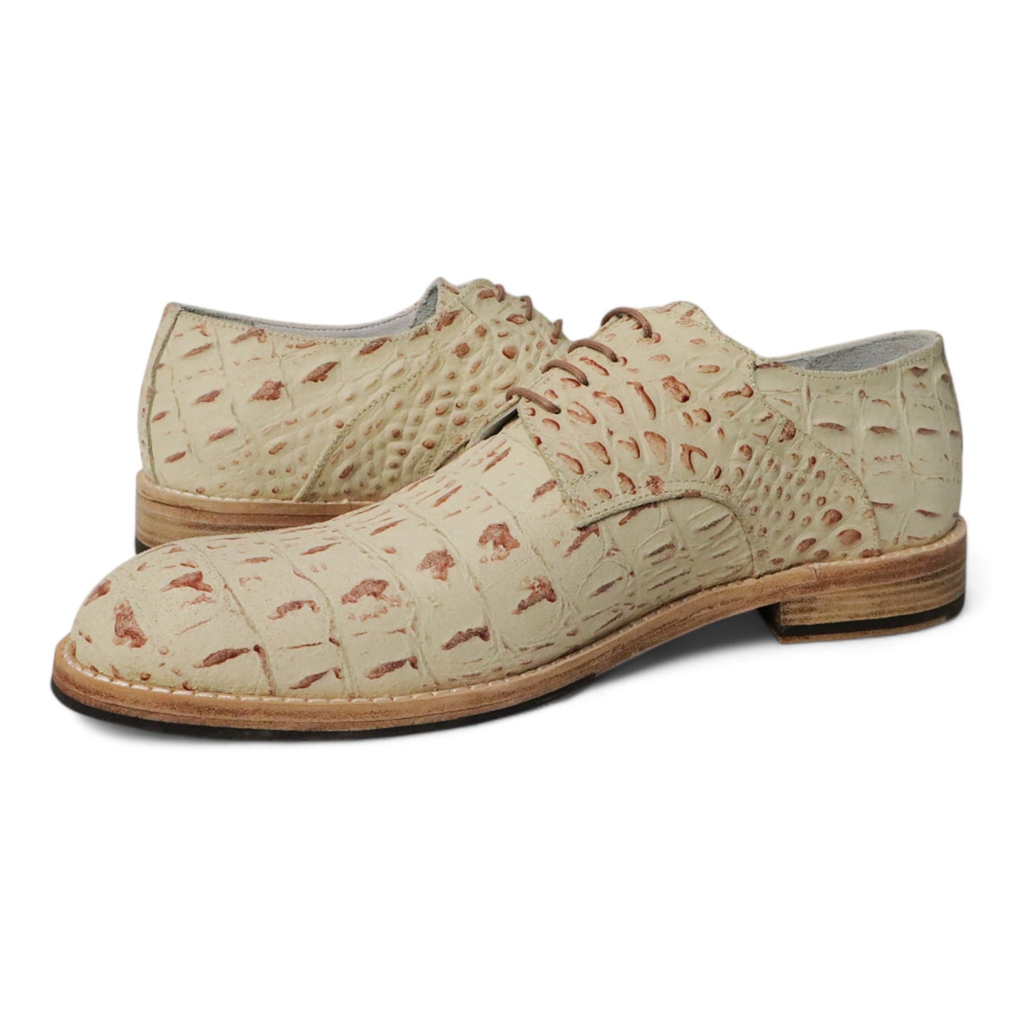 Veterschoen Heren Croco Beige + Gratis Riem