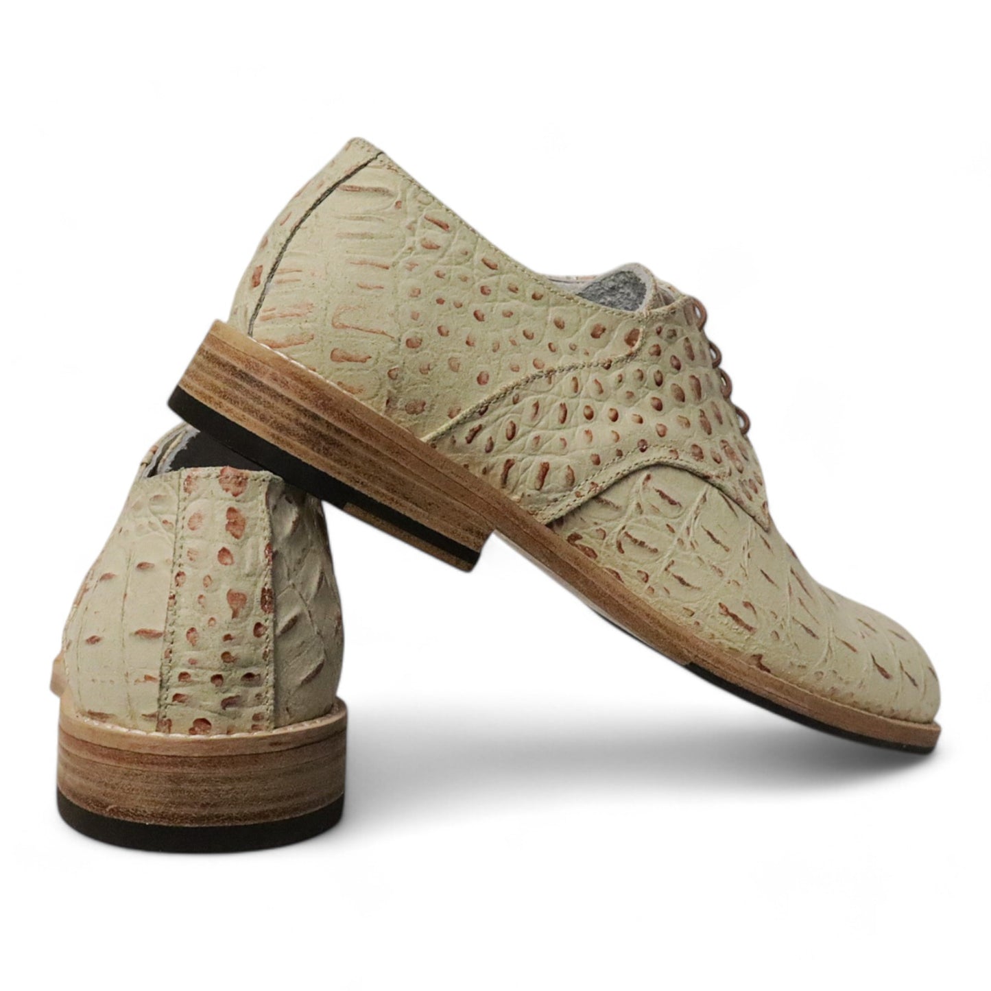 Veterschoen Heren Croco Beige + Gratis Riem