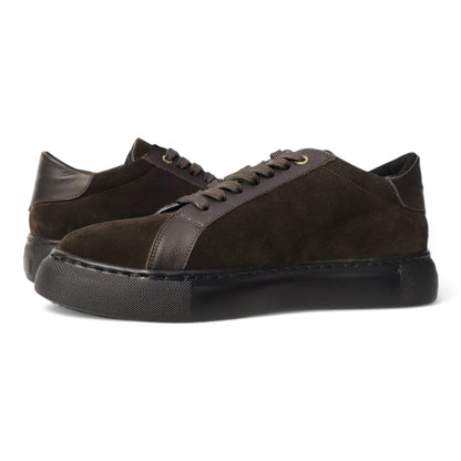 Heren Sneaker Donkerbruin Suède