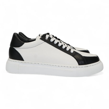 Heren Sneaker Zwart - Wit Leer