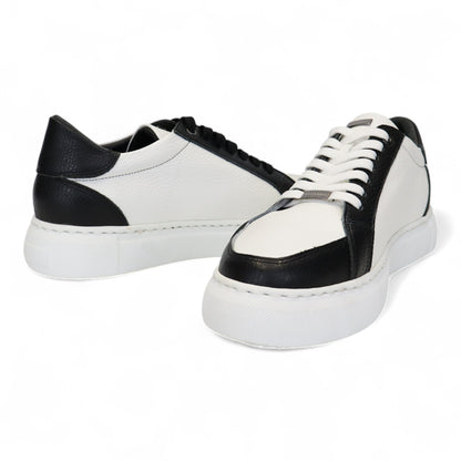 Heren Sneaker Zwart - Wit Leer