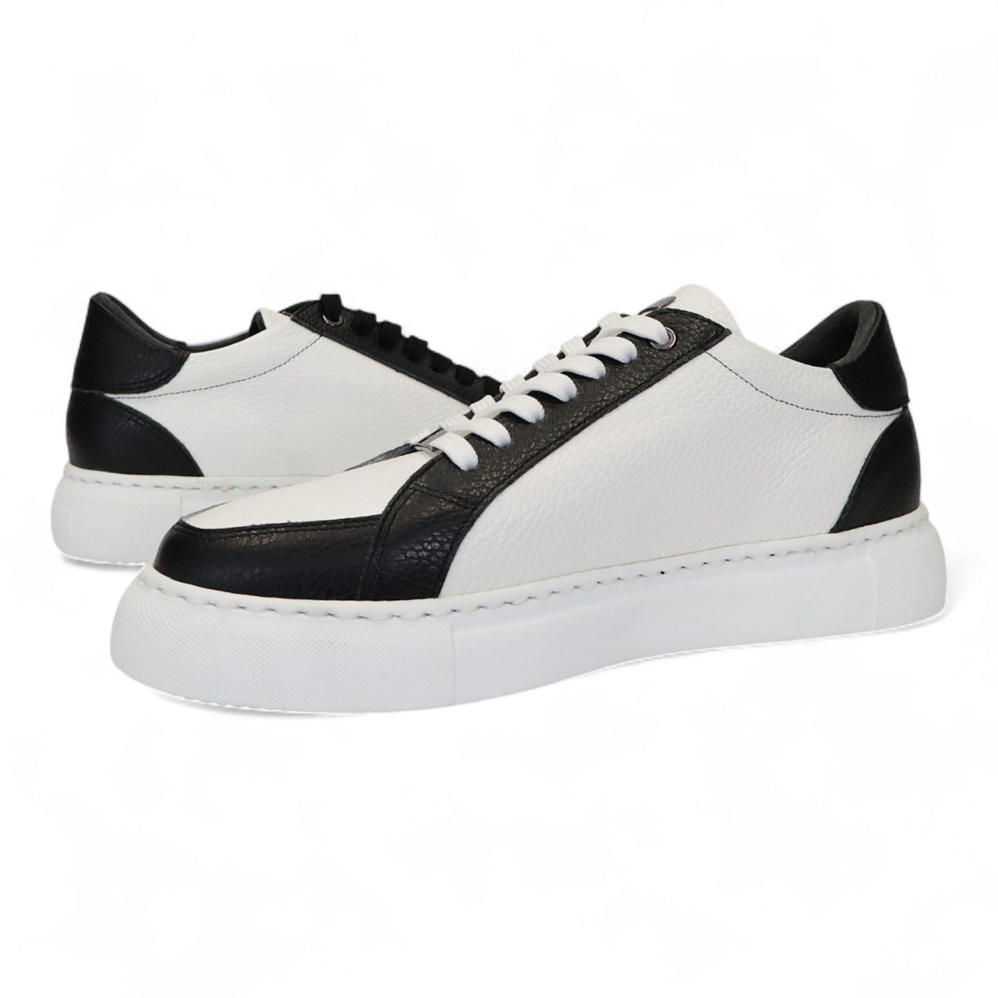 Heren Sneaker Zwart - Wit Leer