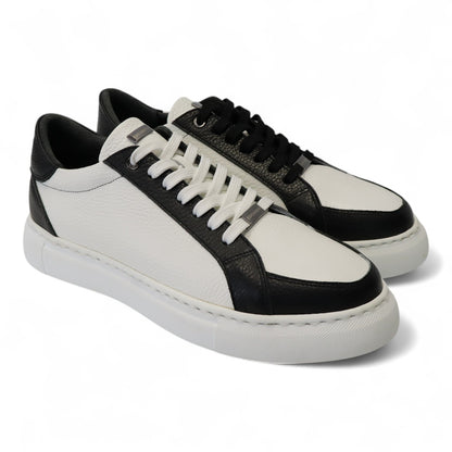 Heren Sneaker Zwart - Wit Leer