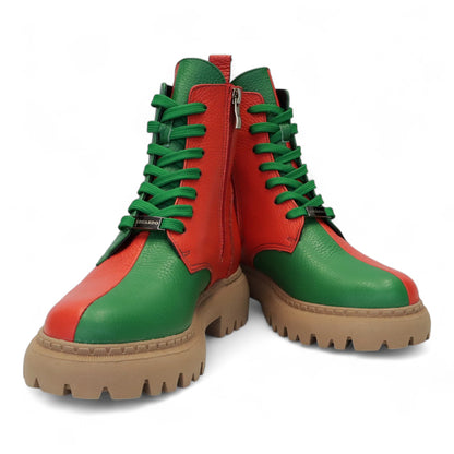 Rood-Groen Enkellaars Dames