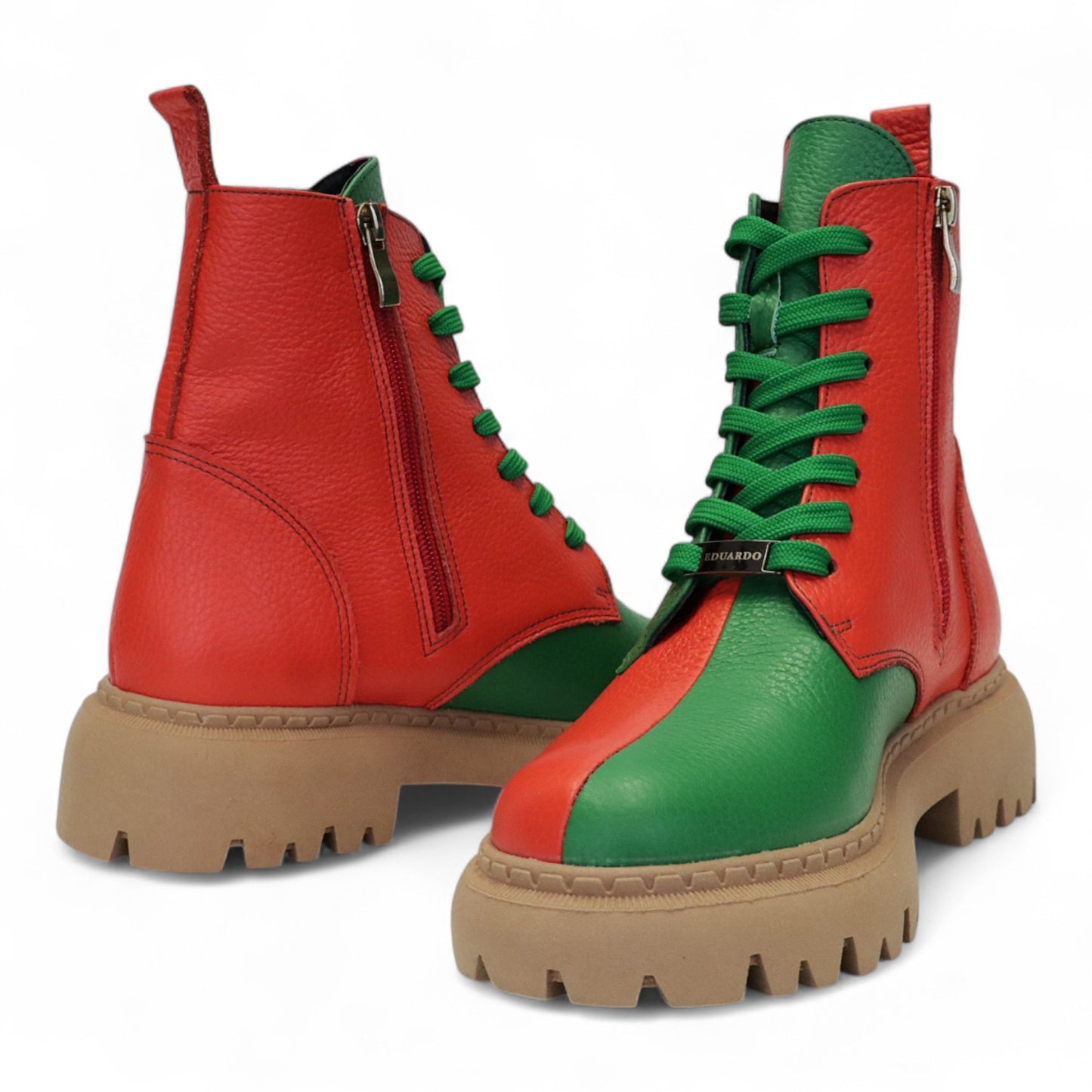 Rood-Groen Enkellaars Dames