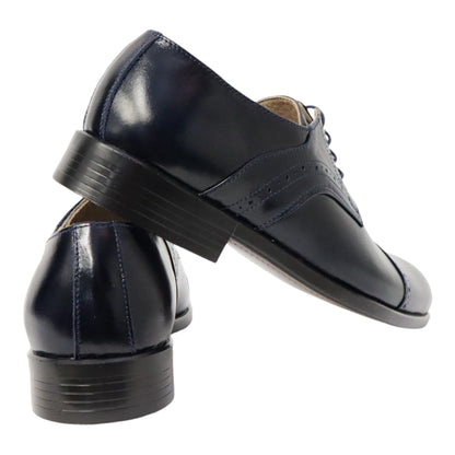 Heren veterschoen Sposare leer donkerblauw