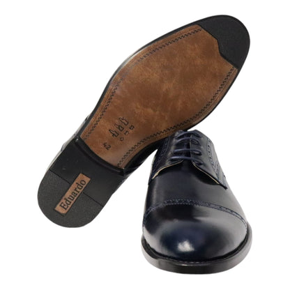 Heren veterschoen Sposare leer donkerblauw