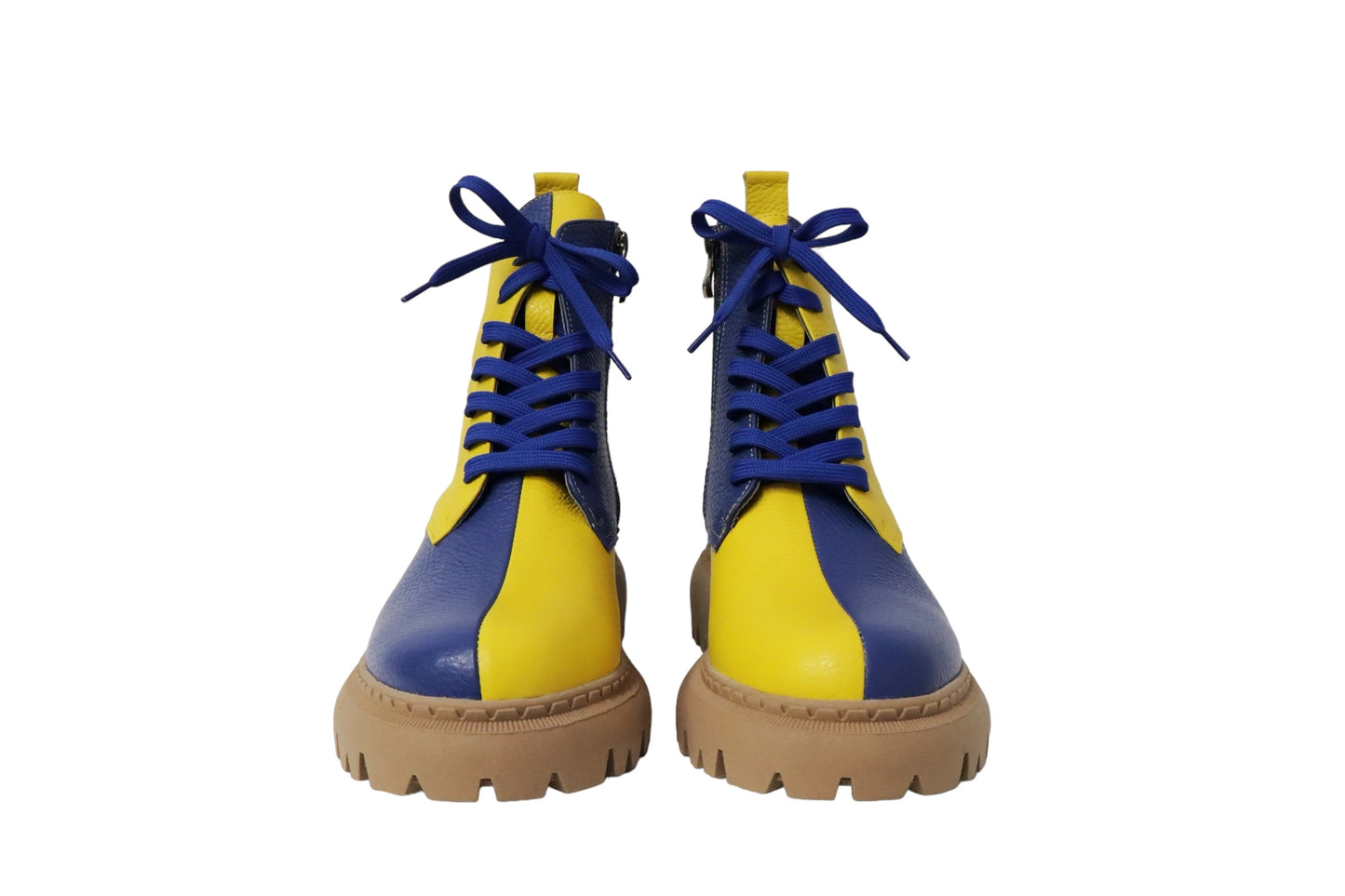 Blauw/Geel Enkellaars dames