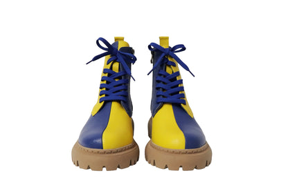 Blauw/Geel Enkellaars dames