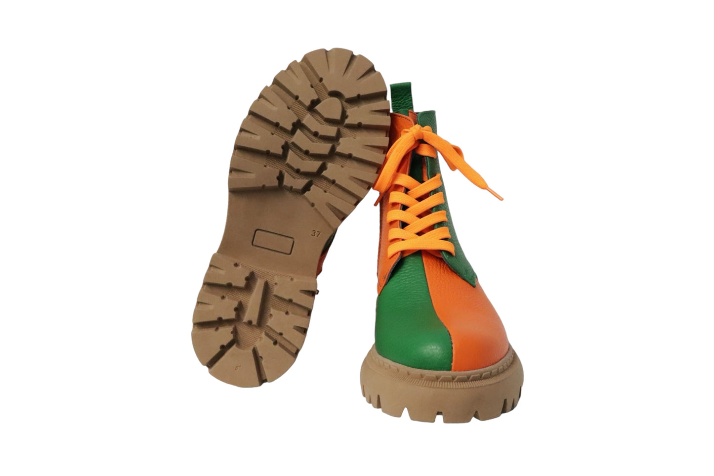 Groen-Oranje Enkellaars Dames