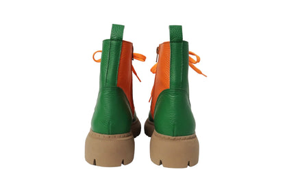 Groen-Oranje Enkellaars Dames