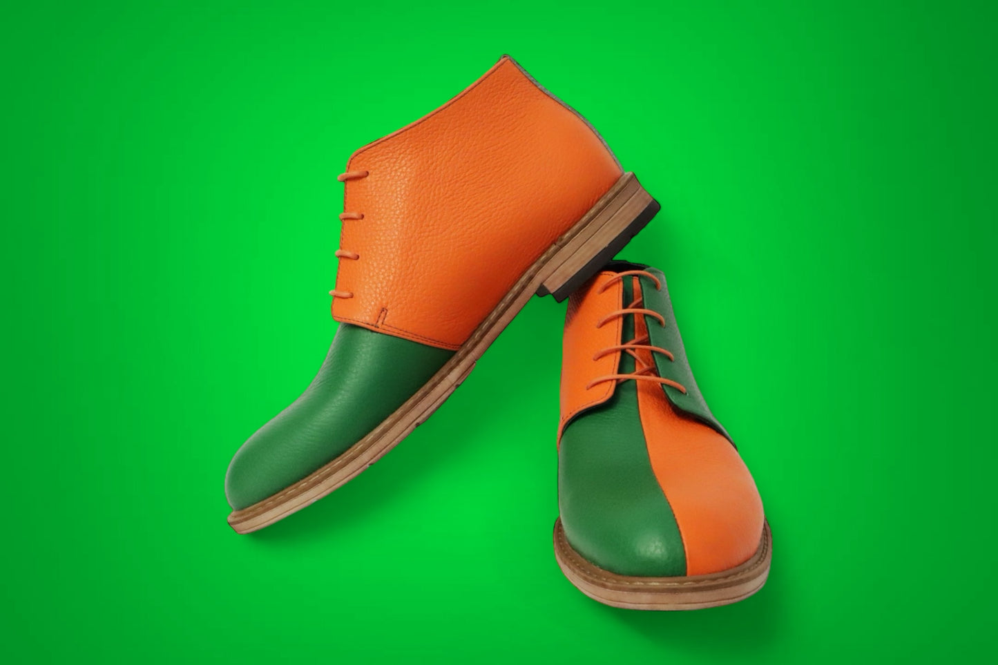 Groen-Oranje Laars Heren