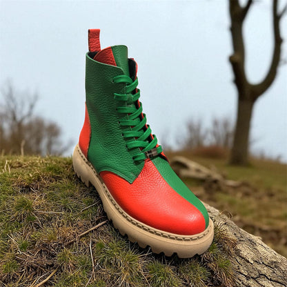 Rood-Groen Enkellaars Dames