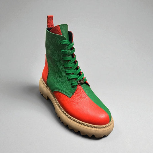 Rood-Groen Enkellaars Dames