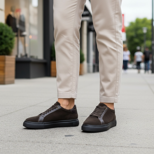 Heren Sneaker Donkerbruin Suède