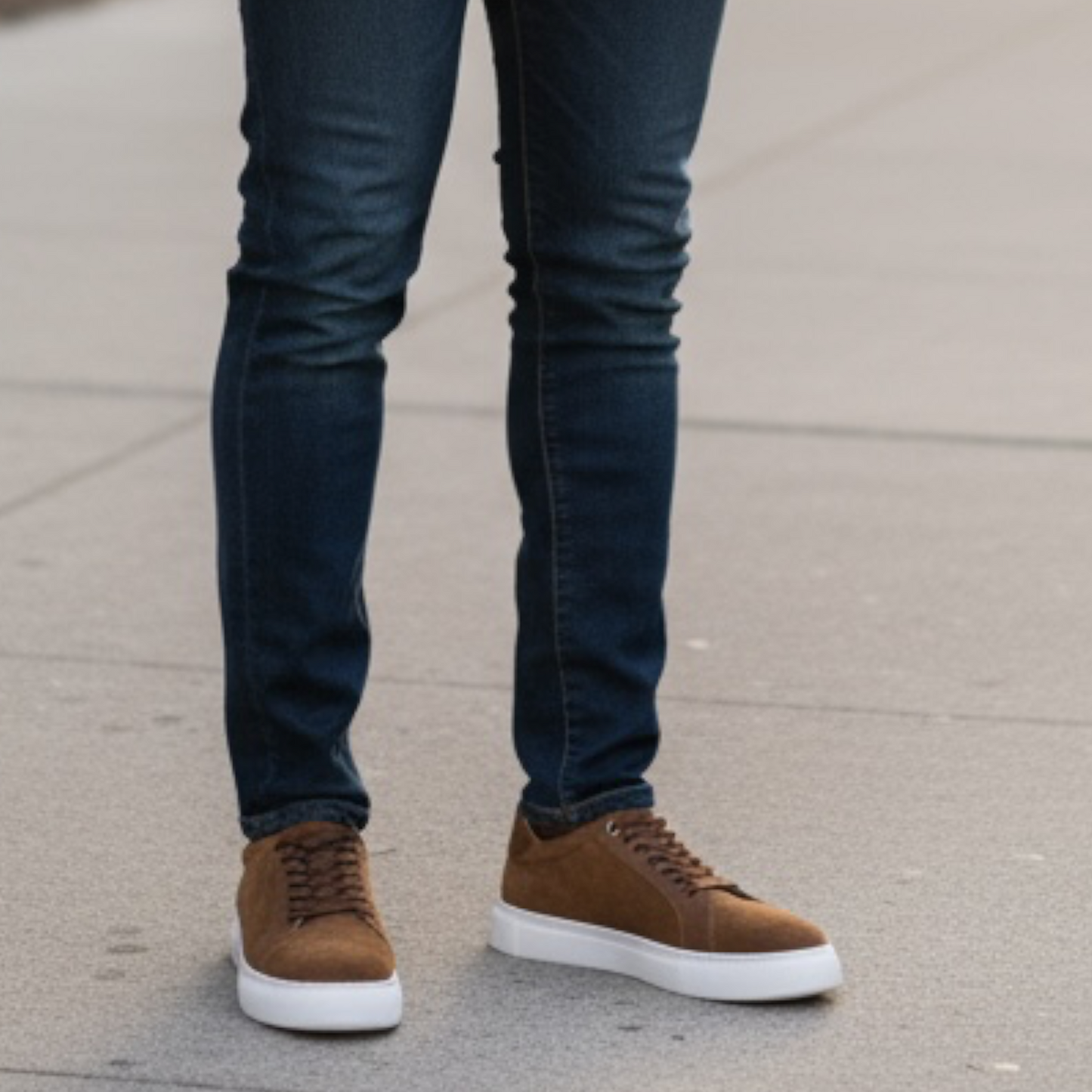 Heren Sneaker Lichtbruin Suède