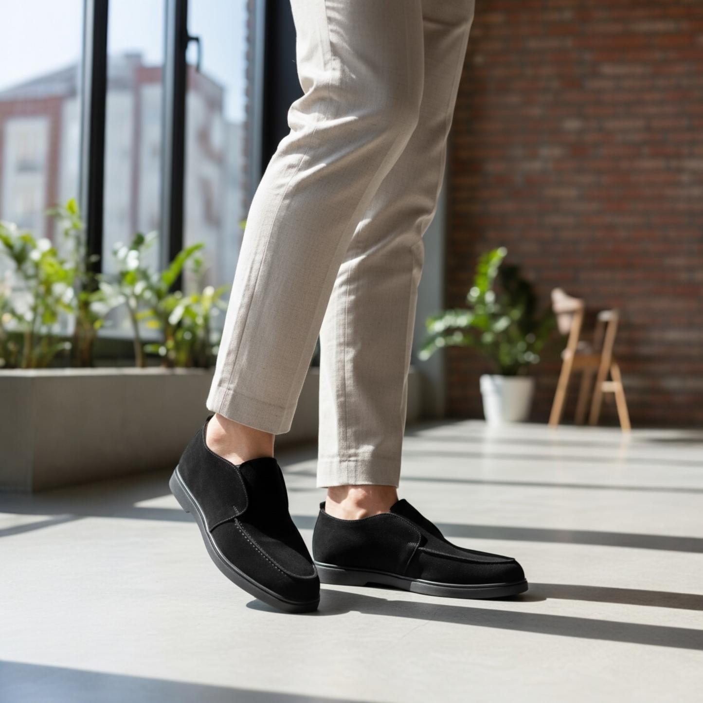 Loafers Bont Gevoerd Zwart