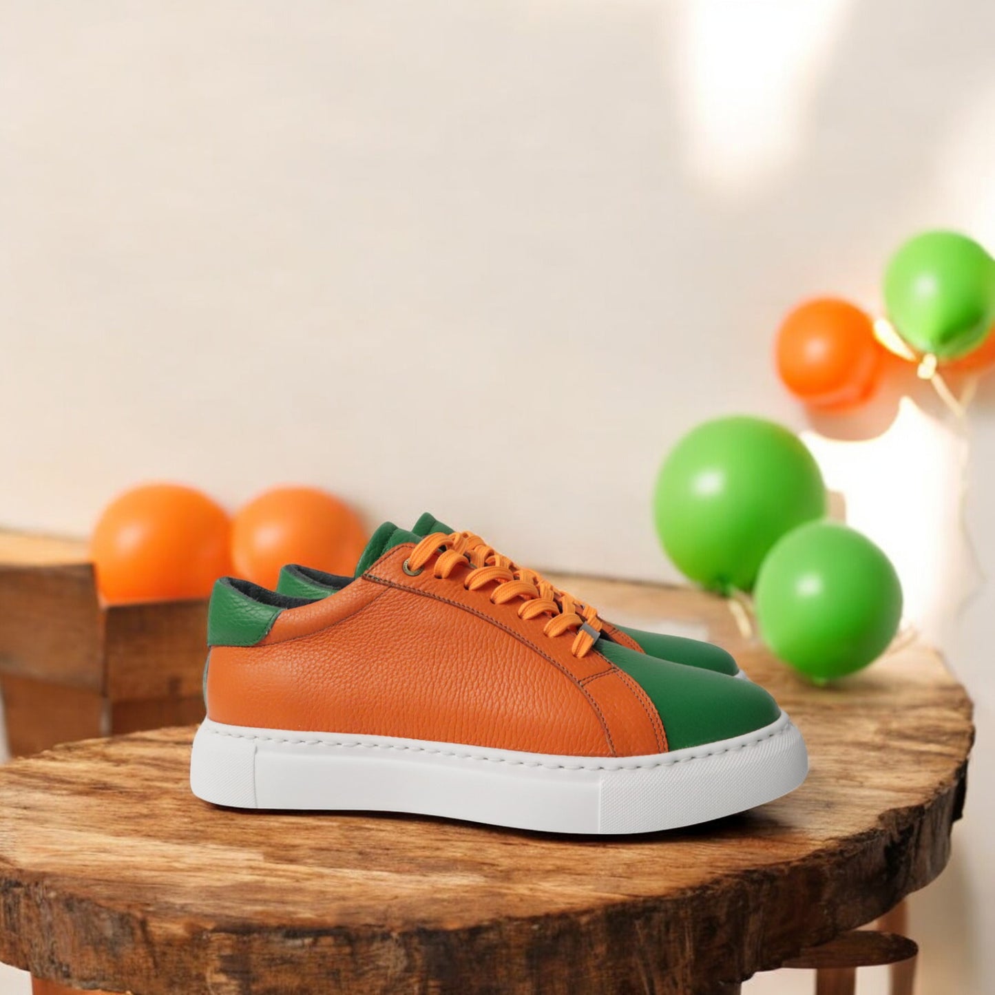 Groen-Oranje Sneaker Heren