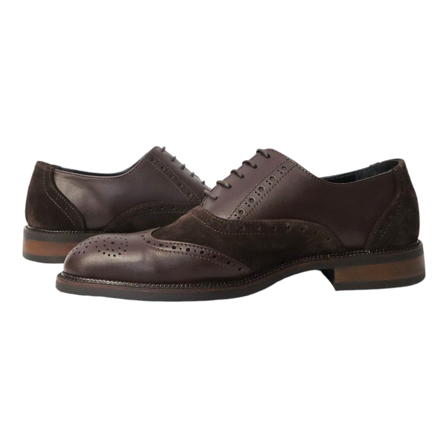 Heren Veterschoen Spectra in Bruin Leer en Suède