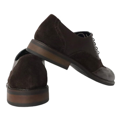 Heren Veterschoen Spectra in Bruin Leer en Suède
