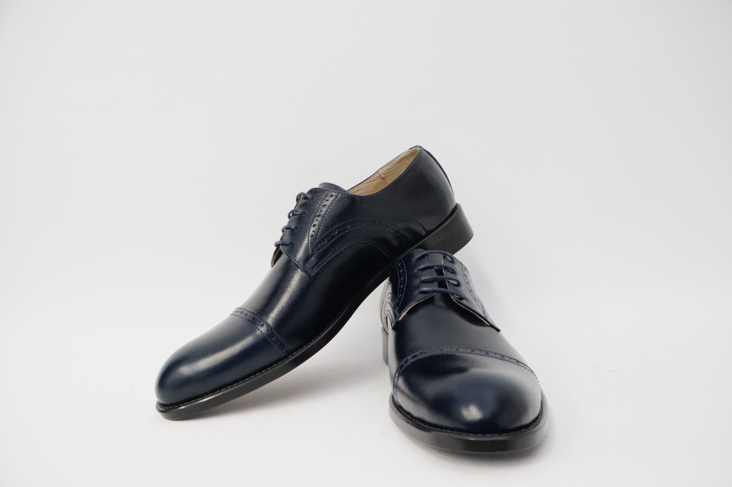 Heren veterschoen Sposare leer donkerblauw