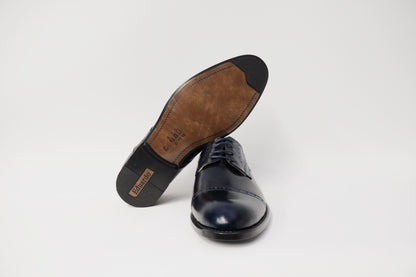 Heren veterschoen Sposare leer donkerblauw