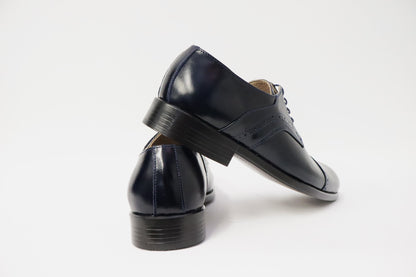 Heren veterschoen Sposare leer donkerblauw