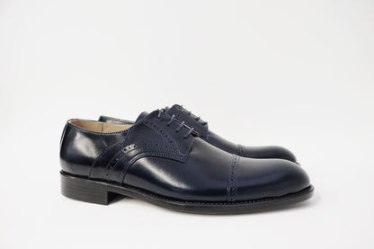 Heren veterschoen Sposare leer donkerblauw