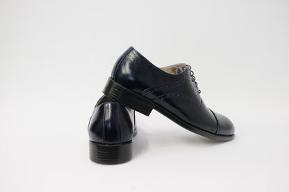 Heren veterschoen Sposato leer donkerblauw